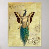 Steampunk Fantasy Peacock Gold Poster (Vorne)