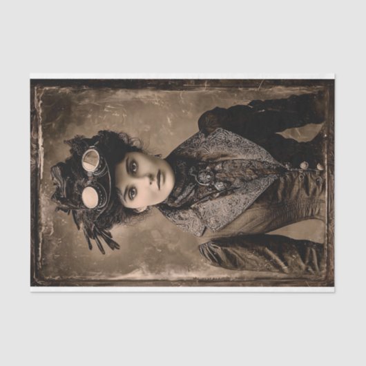 Steampunk Fantasy Woman Photo Styl DX4L Decoupage Seidenpapier (Vorderseite)