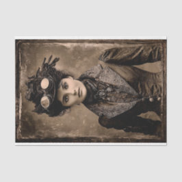 Steampunk Fantasy Woman Photo Styl DX4R Decoupage Seidenpapier