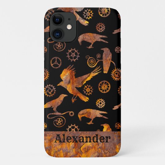 Steampunk - farbenfrohe, rostfreie Geber und Krähe Case-Mate iPhone Hülle (Rückseite)