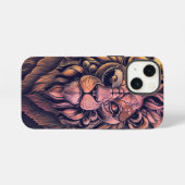 Steampunk-Farbenverlauf-rüstiger Löwe iPhone Hülle (Rückseite (Horizontal))