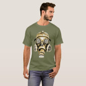 Steampunk/Farbgrafik der Cyberpunk-Gasmaske-3 T-Shirt (Vorne ganz)