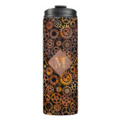 Steampunk - Farbige, rostfreie Gänge - Custom Mono Thermosbecher (Vorderseite)