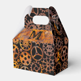 Steampunk-Farbige, rostfreie Gänge-Monogramm-Gabel Geschenkschachtel