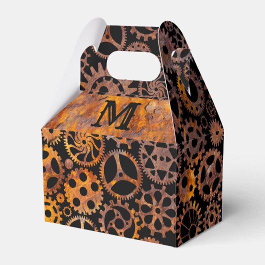 Steampunk-Farbige, rostfreie Gänge-Monogramm-Gabel Geschenkschachtel (Vorderseite)