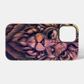 Steampunk-Farbrau-Löwe im rustikalen Stil iPhone Hülle (Rückseite (Horizontal))