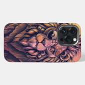 Steampunk-Farbrauflauf Rustikaler Löwe iPhone Hülle (Rückseite (Horizontal))