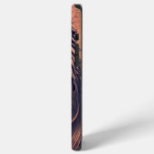 Steampunk-Farbraugradient-Rustikal-Löwe iPhone Hülle (Linke Seite)