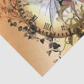 Steampunk Fee auf einer Uhr Seidenpapier (Ausschnitt)
