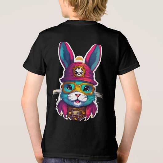 Steampunk Feline Captain Tri-Blend Shirt (Rückseite)