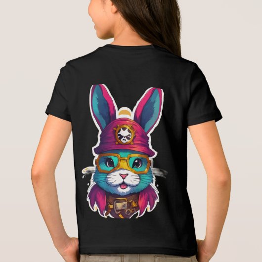 Steampunk Feline Captain Tri-Blend Shirt (Rückseite)