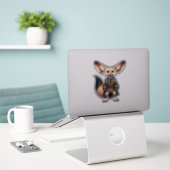 Steampunk Fennec Fox Transparenter Sticker (Laptop auf Schreibtisch)