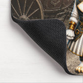 Steampunk-Fennec-Fuchs-Dame & Postkutsche Mousepad (Ecke)