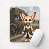 Steampunk-Fennec-Fuchs-Dame & Postkutsche Mousepad (Mit Mouse)