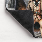 Steampunk Fennec Fuchs Gentleman im Hatter Shop Mousepad (Ecke)