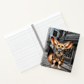 Steampunk-Fennec-Fuchs-Gentleman im Hutladen Notizblock (Innenseite)