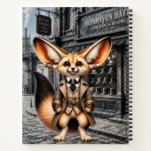Steampunk-Fennec-Fuchs-Gentleman im Hutladen Notizblock (Rückseite)
