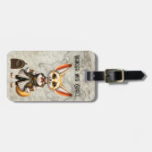 Steampunk-Fennec-Fuchs-Weltreisender Gepäckanhänger (Vorderseite horizontal)