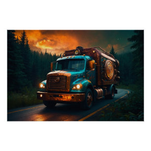 Steampunk Fire-Truck Poster