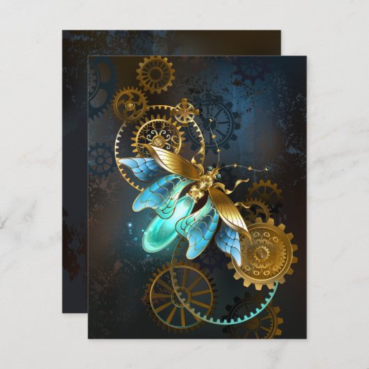 Steampunk Firefly Begleitkarte (Vorne/Hinten)