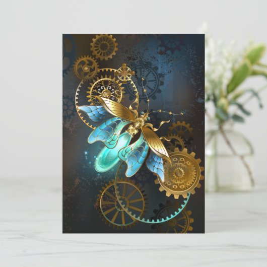 Steampunk Firefly Dankeskarte (Stehend Vorderseite)