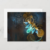 Steampunk Firefly Feiertagspostkarte (Vorne/Hinten)