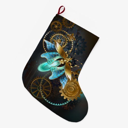 Steampunk Firefly Großer Weihnachtsstrumpf (Vorderansicht (hängend))