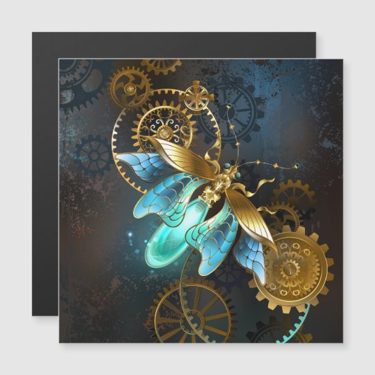 Steampunk Firefly Magneteinladung (Vorne/Hinten)