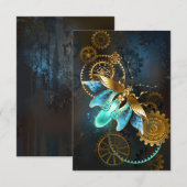 Steampunk Firefly Mitteilungskarte (Vorne/Hinten)