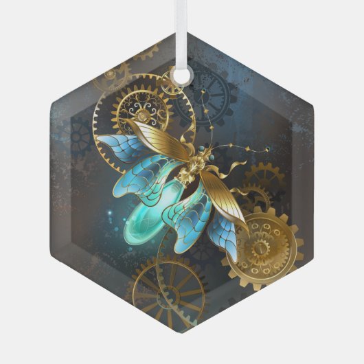Steampunk Firefly Ornament Aus Glas (Vorderseite)