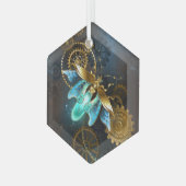 Steampunk Firefly Ornament Aus Glas (Vorderseite Links)
