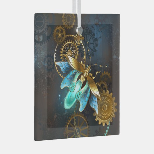 Steampunk Firefly Ornament Aus Glas (Vorderseite Rechts)