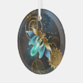 Steampunk Firefly Ornament Aus Glas (Vorderseite links)