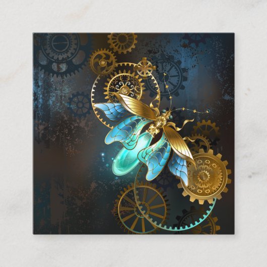 Steampunk Firefly Quadratische Visitenkarte (Vorderseite)