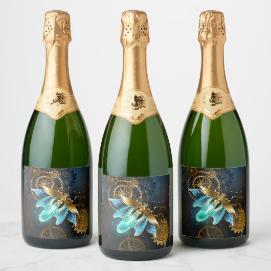 Steampunk Firefly Schaumweinetikett (Flaschen)