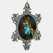 Steampunk Firefly Schneeflocken Zinn-Ornament (Links)