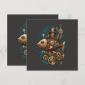 Steampunk-Fisch im Vintage-Retro-Stil (Vorne/Hinten)
