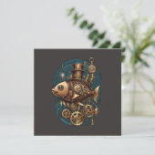 Steampunk-Fisch im Vintage-Retro-Stil (Stehend Vorderseite)