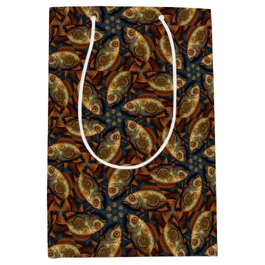 Steampunk Fische 2 von 3 Mittlere Geschenktüte (Vorderseite)