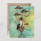 Steampunk Fish Seaship Postkarte (Vorne/Hinten)
