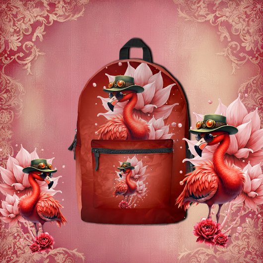 Steampunk Flamingo - Fantasy Digital Artwork Bedruckter Rucksack