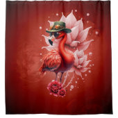 Steampunk Flamingo - Fantasy Digital Artwork Duschvorhang (Vorderseite)