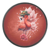 Steampunk Flamingo - Fantasy Digital Artwork Eishockey Puck (Vorderseite)
