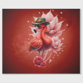 Steampunk Flamingo - Fantasy Digital Artwork Geschenkpapier (Flach)