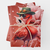 Steampunk Flamingo - Fantasy Digital Artwork Geschenkpapier Set (Beispiel)