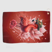 Steampunk Flamingo - Fantasy Digital Artwork Golfhandtuch (Horizontal)