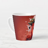 Steampunk Flamingo - Fantasy Digital Artwork Milchtasse (Linke Ecke)