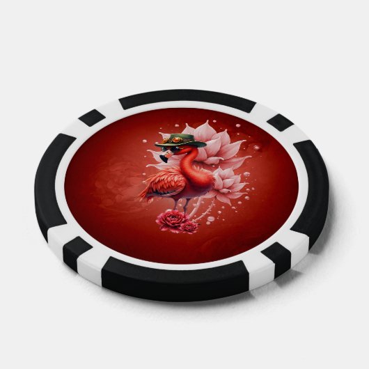 Steampunk Flamingo - Fantasy Digital Artwork Pokerchips (Einzeln)
