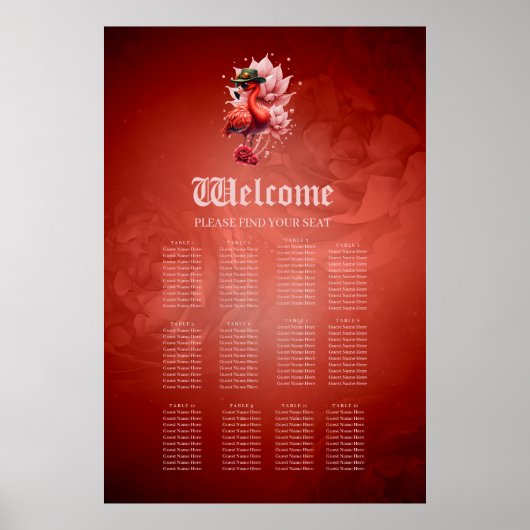 Steampunk Flamingo - Fantasy Digital Artwork Poster (Vorne)