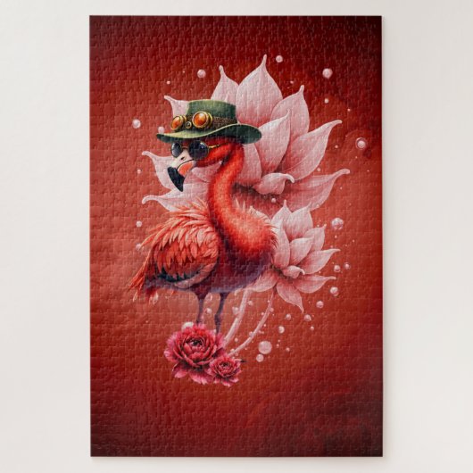 Steampunk Flamingo - Fantasy Digital Artwork Puzzle (Vertikal)